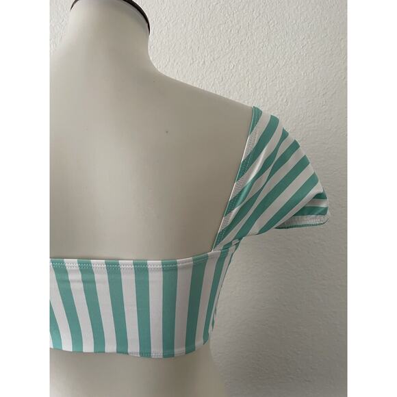 Kenny Flowers Swim Bikini Top Lanai Sleeved Striped Swimwear - Picture 5 of 6
